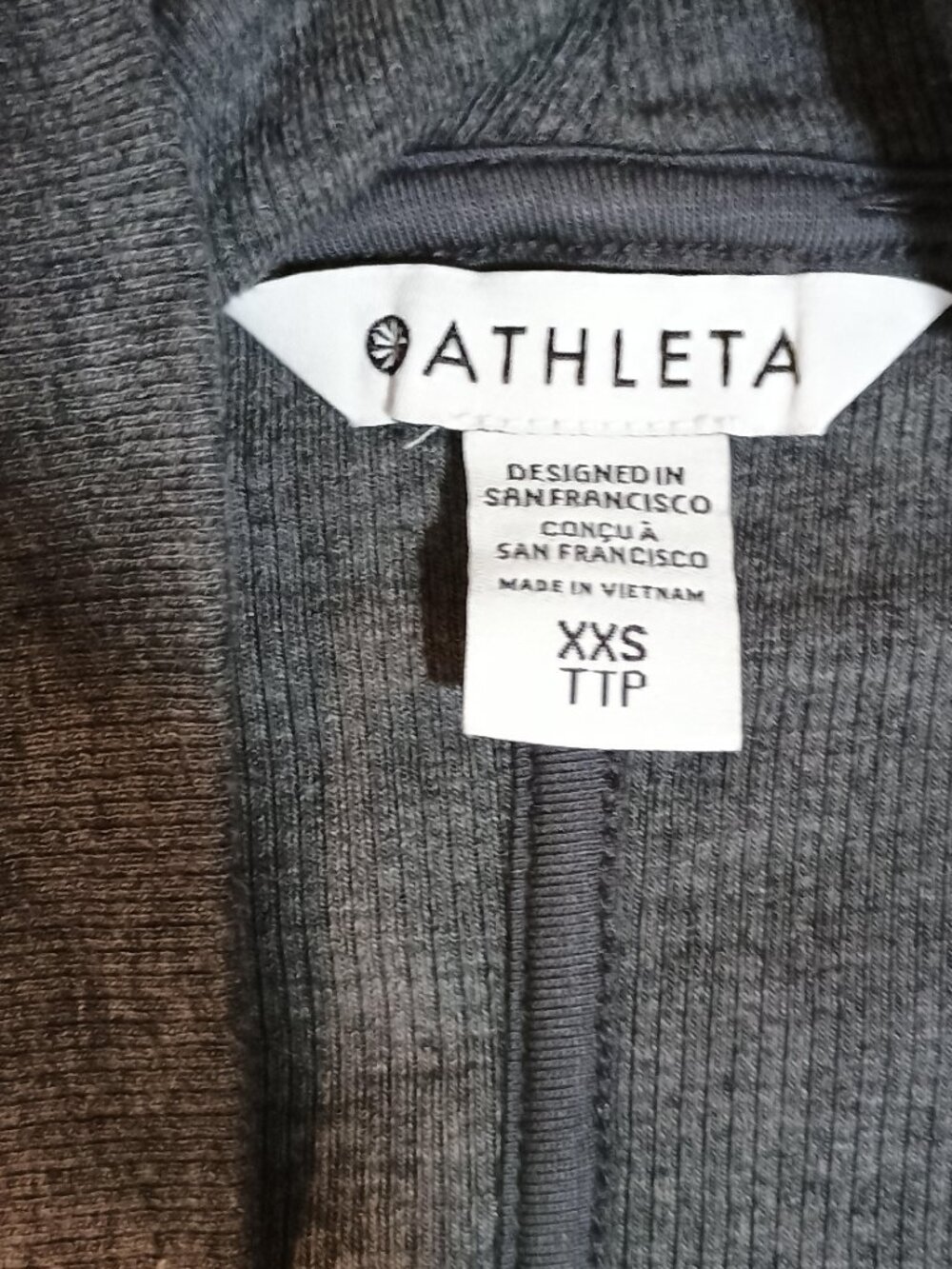 Athleta/Pranayama Cardigan/Womens XXS/Gray/Athleisure Travel Wrap Thumbhole Pock - Picture 2 of 6